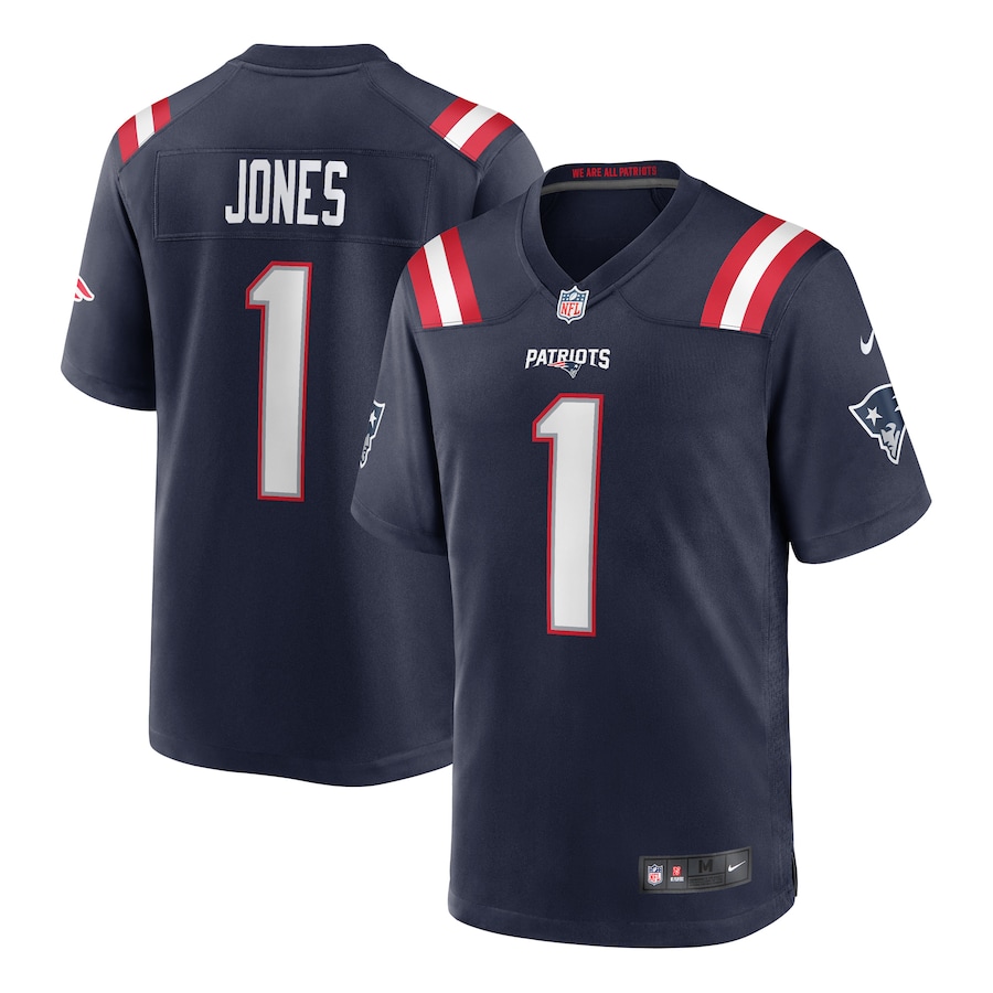 Mens New England Patriots #1 Mac Jones Nike Navy 2021 NFL Draft First Round Pick Game Jersey->women nfl jersey->Women Jersey